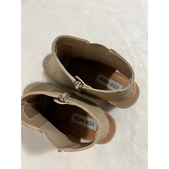 Steve Madden Peep Toe Booties Beige Leather – 7.5 - Picture 4 of 8